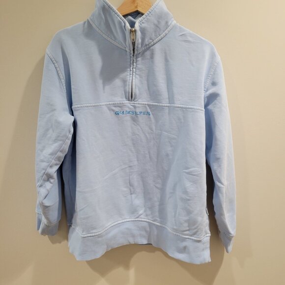 Light-blue Half-zip Boxy Pull-over Sweatshirt by Quiksilver - Picture 2 of 5